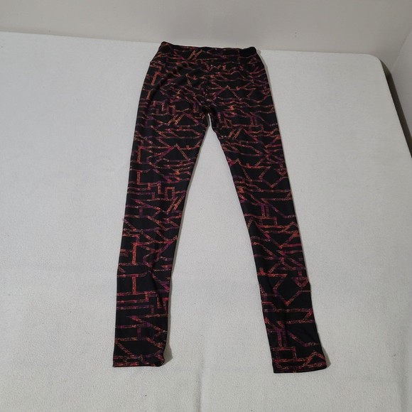 OS Lularoe Leggings Abstract line pattern orange red purple - Picture 3 of 11